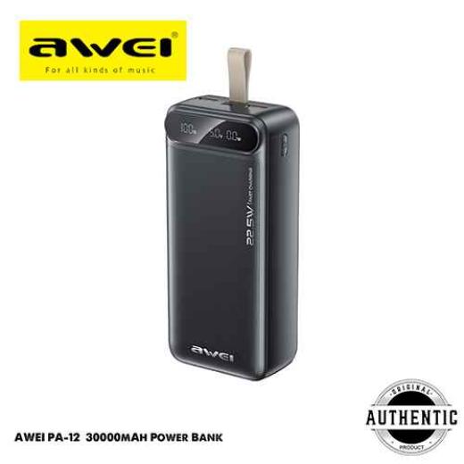 Awei PA-12 30000mAh Power Bank 22.5W Fast Charging Digital Display Power Bank-581